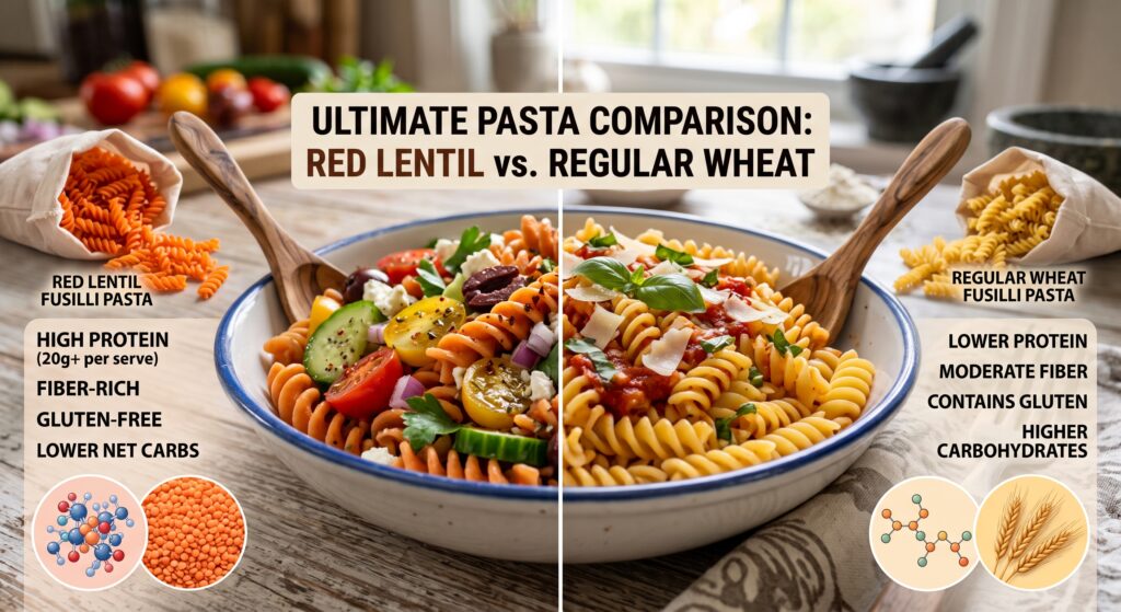 Red Lentil Pasta vs Regular Wheat Pasta: What’s the Difference?